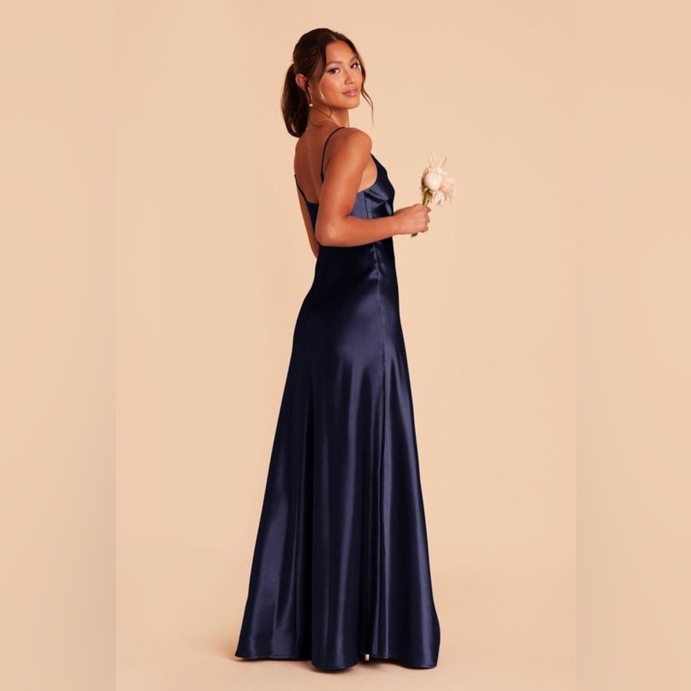 Birdy grey Navy blue dress Navy Satin Gown Bridesmaid Dress